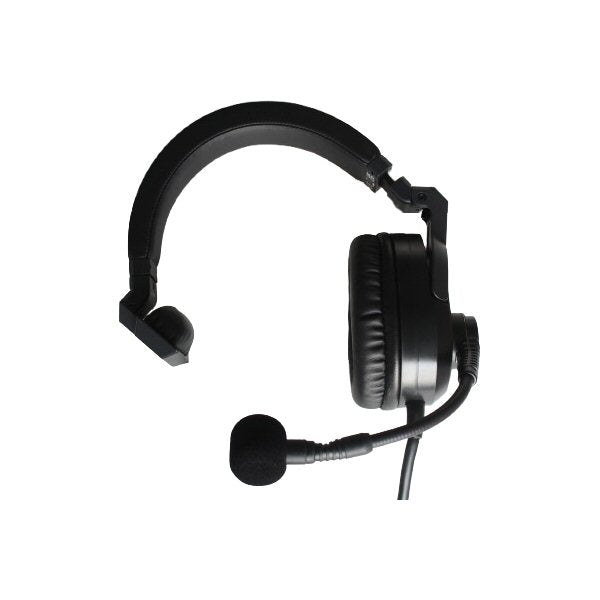 Superlux HMD685A black Single sided headset with adjustable reversable side boom mic on white background
